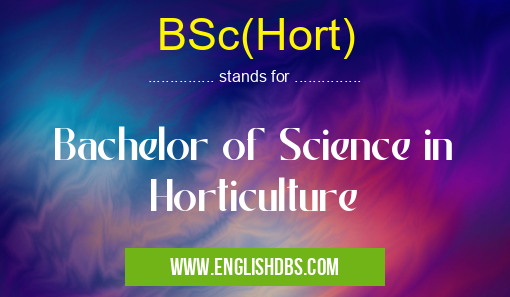 BSc(Hort)