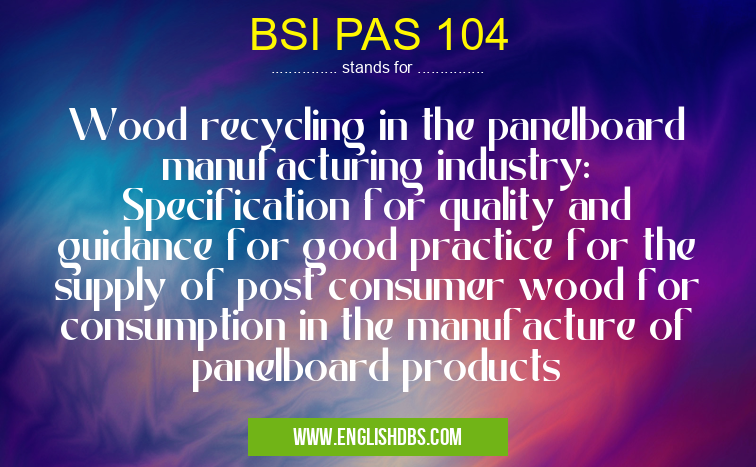 BSI PAS 104