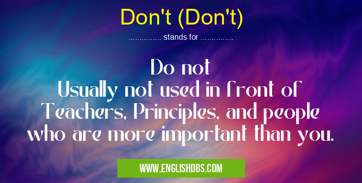 Don't (Don't)