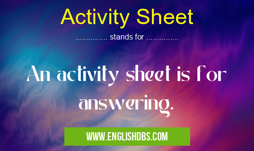 Activity Sheet
