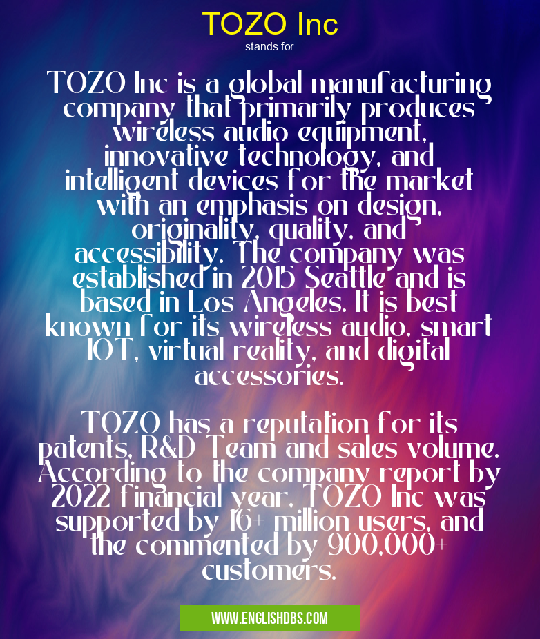 TOZO Inc