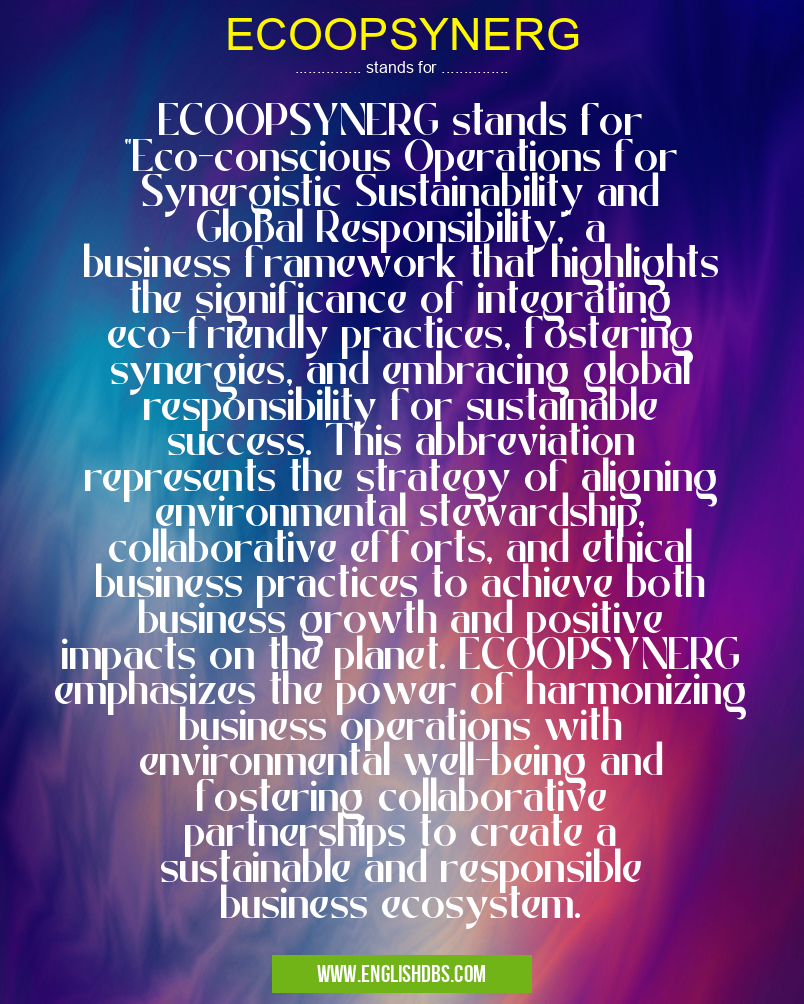 ECOOPSYNERG