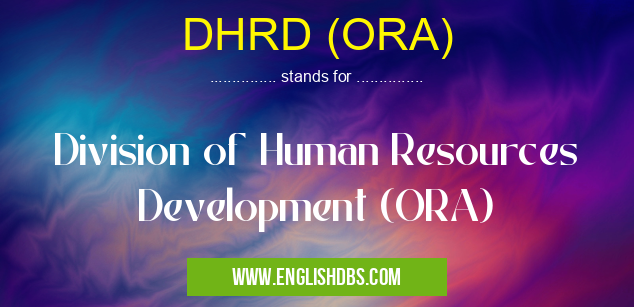 DHRD (ORA)