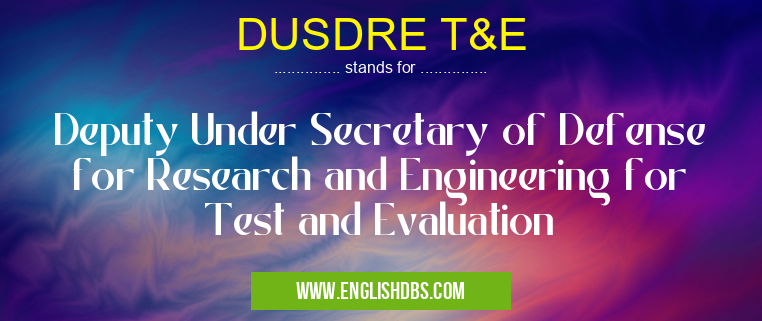 DUSDRE T&E