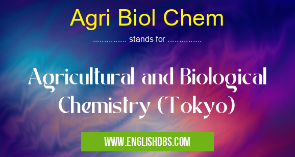 Agri Biol Chem