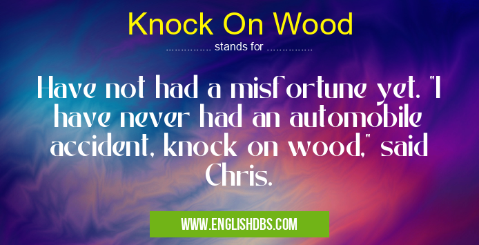 Knock On Wood
