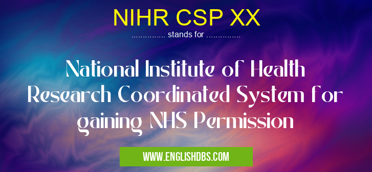 NIHR CSP XX