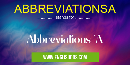 ABBREVIATIONSA