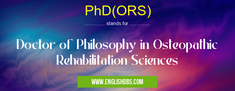 PhD(ORS)