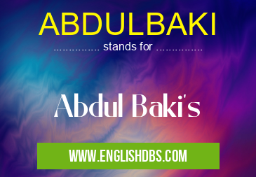 ABDULBAKI
