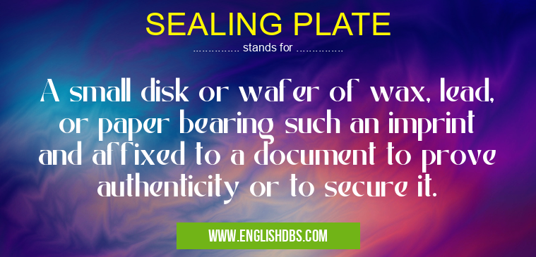 SEALING PLATE