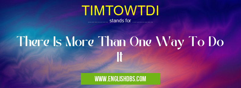 TIMTOWTDI